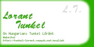 lorant tunkel business card